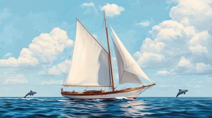 Fototapeta premium sailing boat on the sea