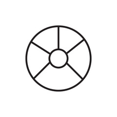 Donut chart icon outline collection or set in black and white