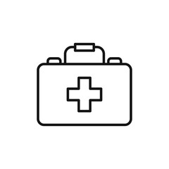 Obraz premium First aid icon outline collection or set in black and white
