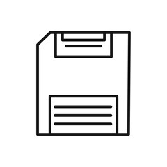 Floppy disk icon outline collection or set in black and white