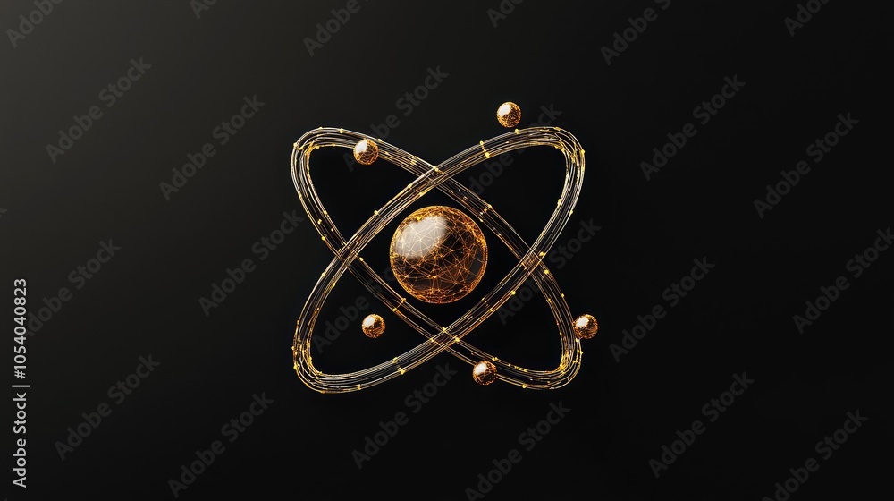 Poster 3d dynamic rendering of atom structure