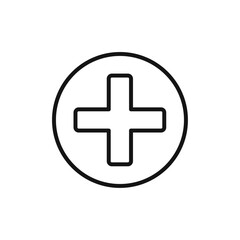 Fototapeta premium Hospital sign icon outline collection or set in black and white