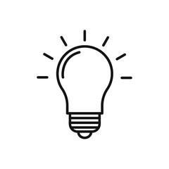 Light bulb icon outline collection or set in black and white