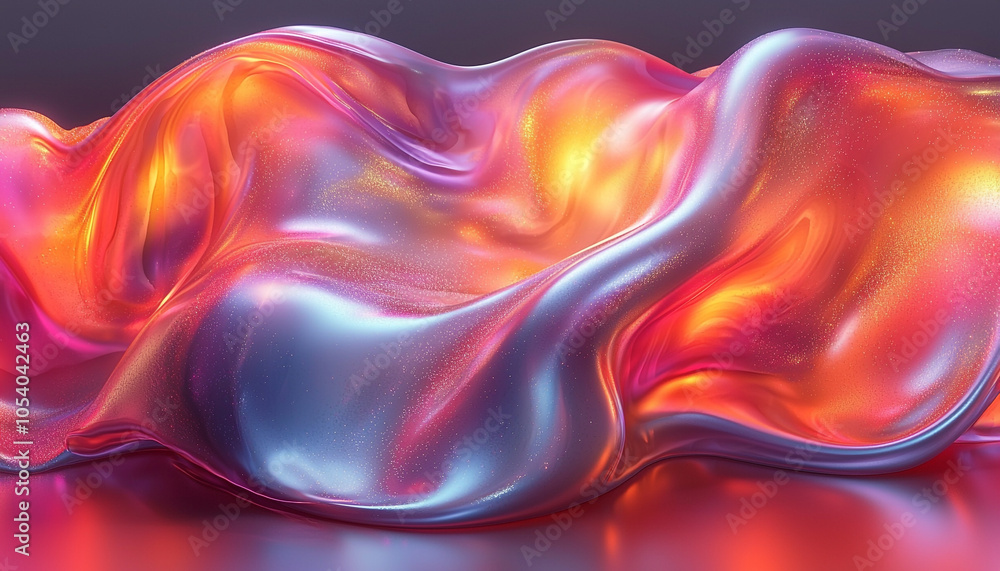 Poster smooth wave pattern flowing in vibrant futuristic colors generated by ai