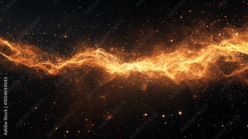 Poster dynamic data flow in etl process, neon particle effect, black gradient background, digital scifi art