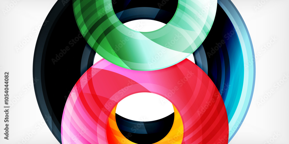Aufkleber bright colorful circles with light effects. abstract background