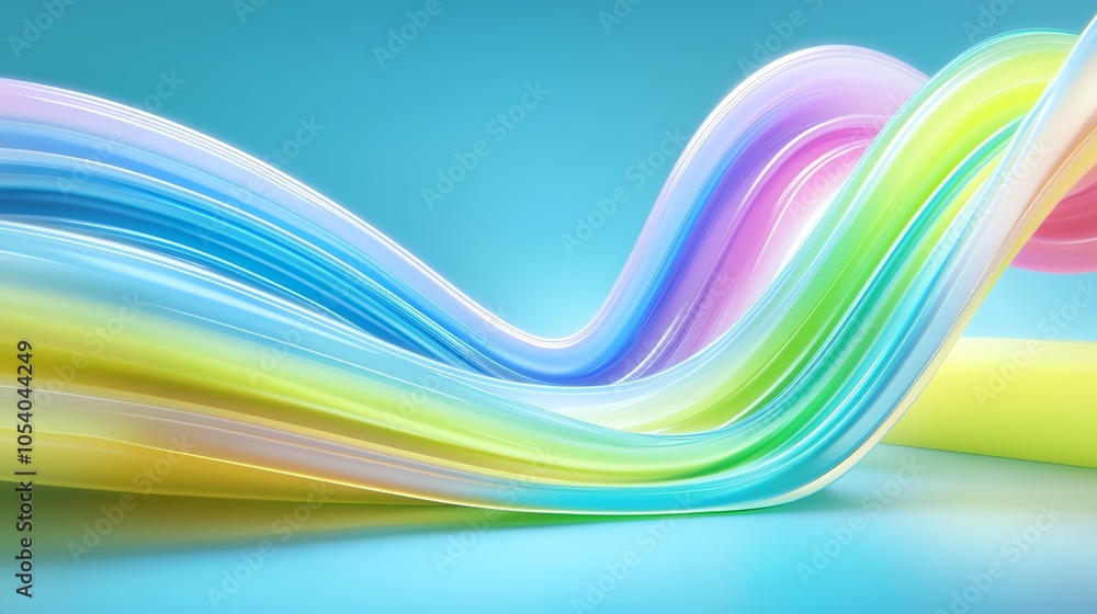 Poster etl data pipeline with flowing data streams, abstract 3d render, blue and green gradient, modern tec