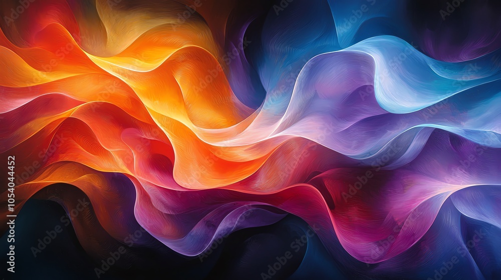 Poster etl process illustrated as an abstract journey, shapes changing colors and forms, darktolight gradie