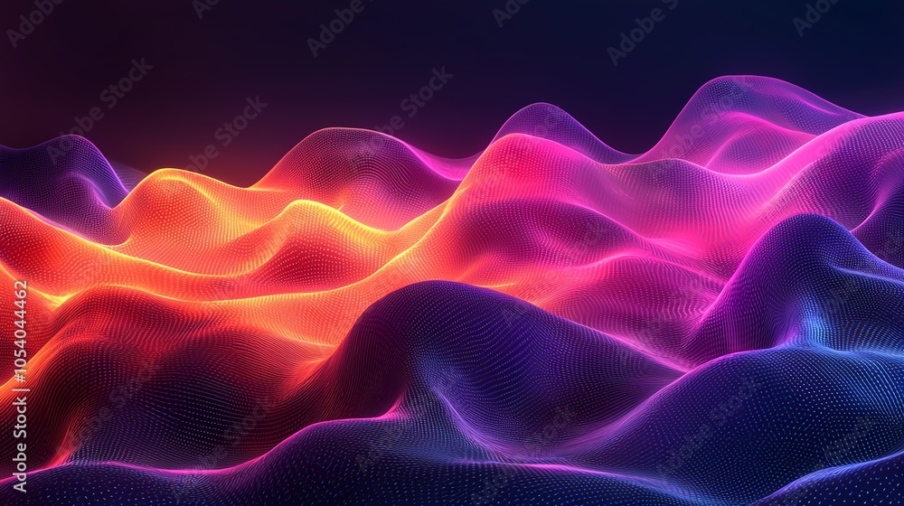 Poster etl process illustrated as an abstract journey, shapes changing colors and forms, darktolight gradie