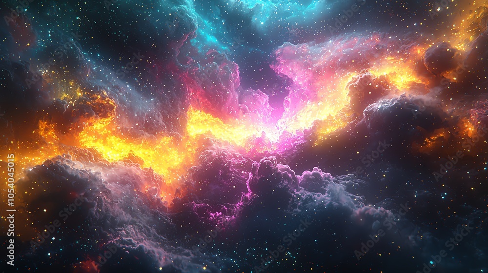 Poster flow of data in etl pipeline, neon glowing data particles in dark space, intricate digital art, futu