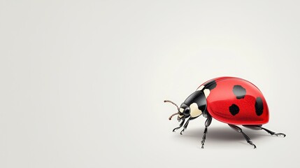 Ladybug on white isolated background