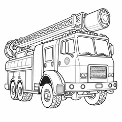 Big Fire Truck - Children's Coloring Page