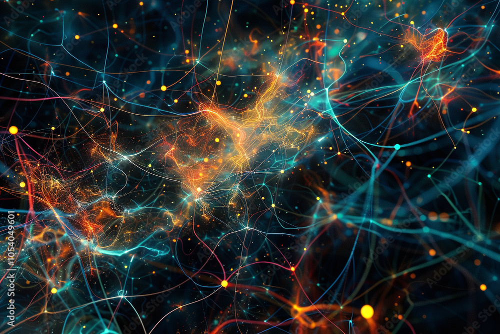 Poster abstract cosmic network of light and lines