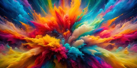 Obraz premium A vibrant explosion of color, a symphony of hues dancing in the air, creating a mesmerizing display of abstract art.