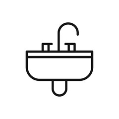 Fototapeta premium Sink icon outline collection or set in black and white