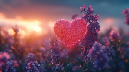Fototapeta premium Heart Blooms at Sunset