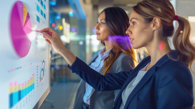 marketing and business materials highlighting data driven decision making, innovation, and corporate strategy, portrays modern technologys role in enhancing productivity.