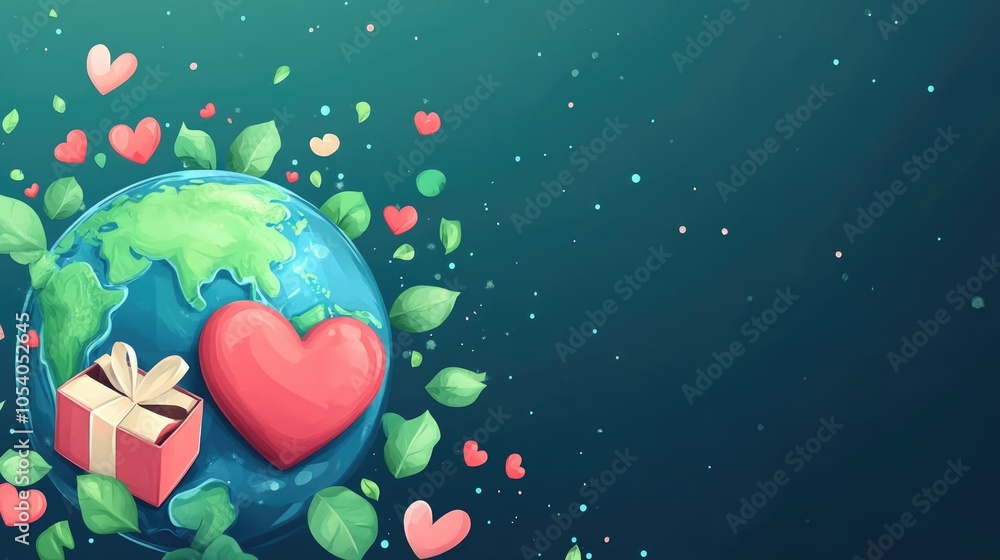 Aufkleber blue background with a heart and a book on it. the heart is red and the book is open
