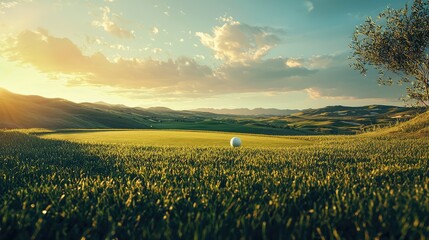 Obraz premium Captivating Golf Ball Landing on the Green