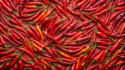 Fototapeta premium A vibrant display of chili peppers arranged in a captivating pattern, showcasing their fiery red hues and intricate details.