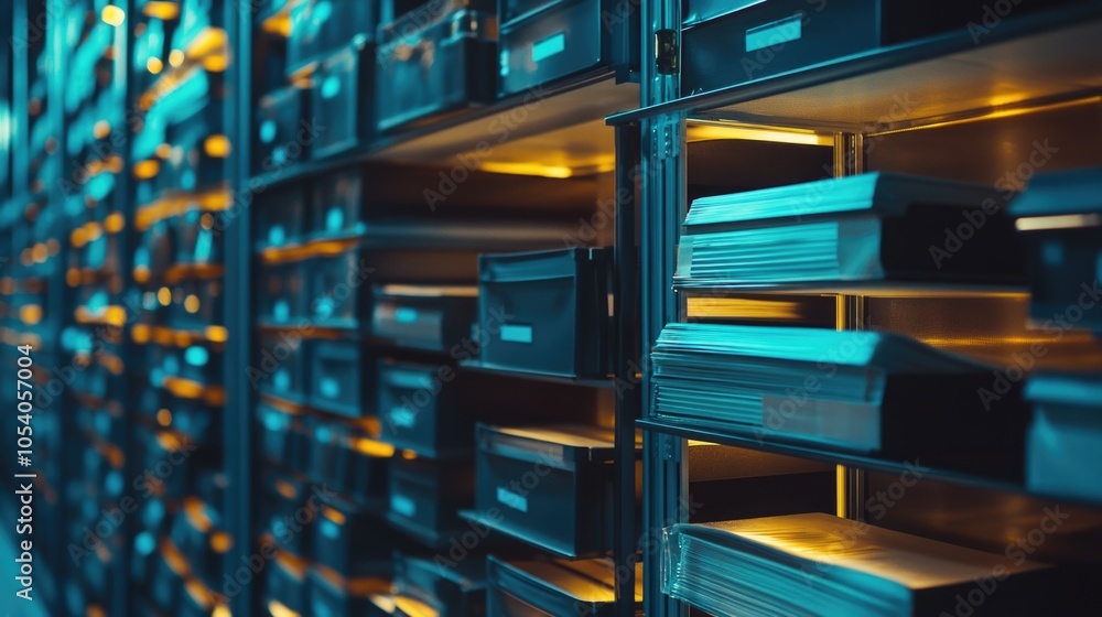 Poster row of shelves with books on them. the books are organized in a way that makes it easy to find what 