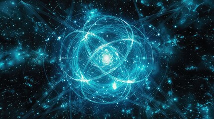 3D Atomic Structure with Rotating Electrons Animation