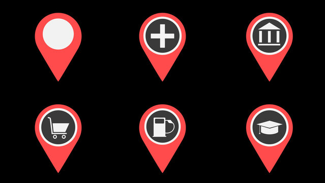 Essential Location Markers Icons