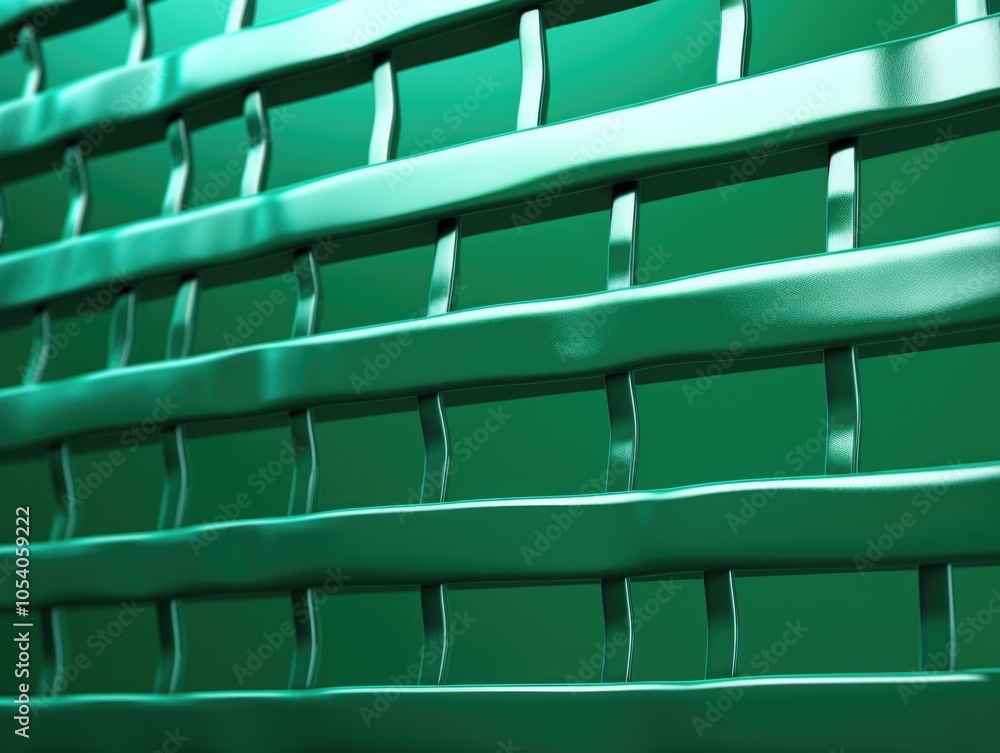 Poster green metal wall with a pattern of squares. the squares are of different sizes and are arranged in a