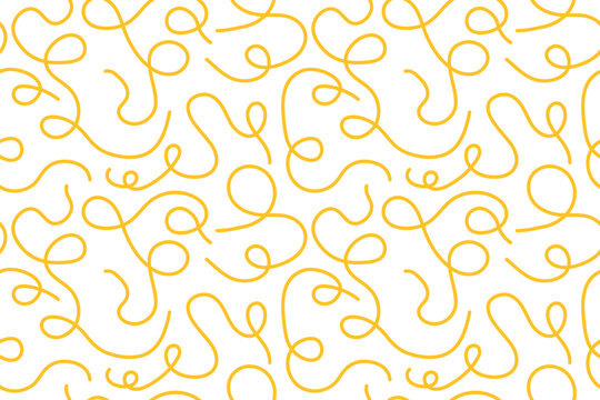 cooked spaghetti pasta seamless pattern- vector illustration