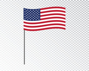 United States flag with waving wind