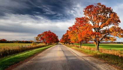 road in autumn forest