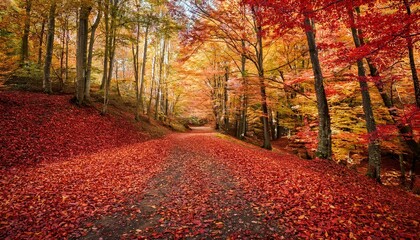 Obraz premium road in autumn forest