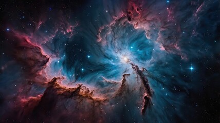 Obraz premium Epic space galaxy cloud nebula. A starry night in the Supernova cosmos. A Universe of science and astronomy. Ideal background or wallpaper for desktop.