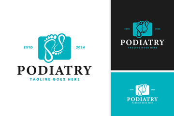 Podiatry clinic logo for foot health illustration idea