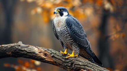 Portrait of a male eagle of prey on a branch, AI generated image
