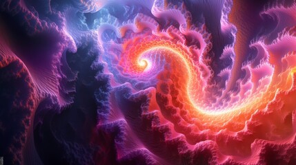 A colorful spiral with a red and blue swirl