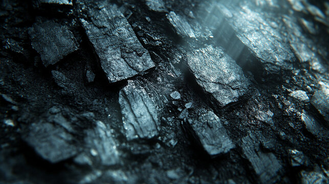 coal chunks with a rugged texture and dark tones, symbolizing strength, resilience, and industrial power. Ideal for concepts of energy, transformation, or elemental force