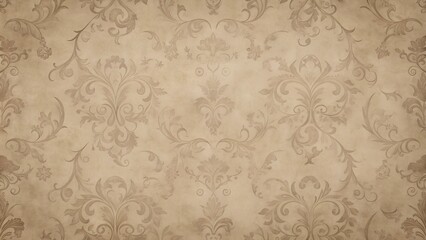 Elegant vintage wallpaper with floral damask pattern creating nostalgic ambiance