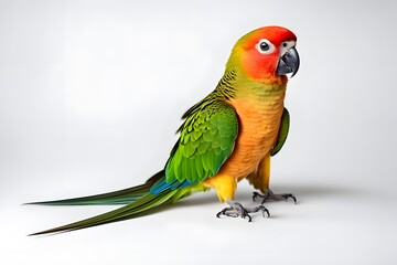 Obraz premium Conure bird on white background, AI Generated