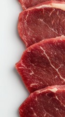 Obraz premium Artfully Arranged Cuts of Red Meat for Steaks – Ideal for Food Photography, Perfect for chefs, food stylists, and anyone in the culinary industry