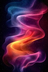 Abstract Swirling Nebula with Glowing Stars