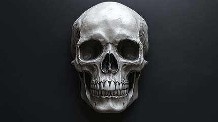 Obraz premium A skull is shown in a black background