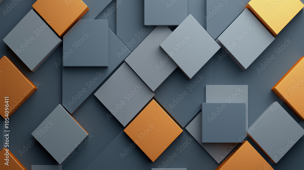 Aufkleber geometric pattern of diamond shapes in silver and gold creates modern and stylish visual. interplay 