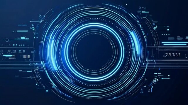Futuristic circle vector HUD interface screen design. Abstract style on blue background. Abstract vector background. Abstract technology communication design innovation concept background