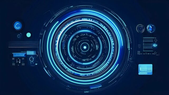 Futuristic circle vector HUD interface screen design. Abstract style on blue background. Abstract vector background. Abstract technology communication design innovation concept background