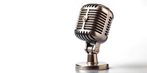 Fototapeta premium Vintage microphone isolated on white background
