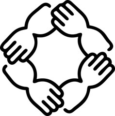 Obraz premium Teamwork Collaboration Outline png Icon – Unity and Partnership
