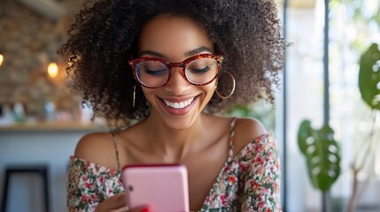 A social media influencer engaging with their audience through a poll or interactive story feature