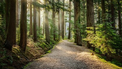 Fototapeta premium Road between forest landscapes