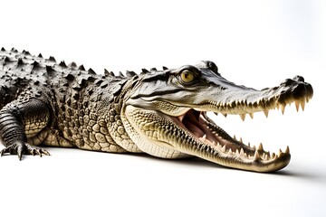Obraz premium Crocodile on white background, AI Generated